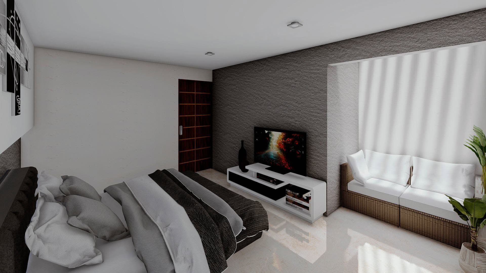 Vista hacia el patio — render de proyecto